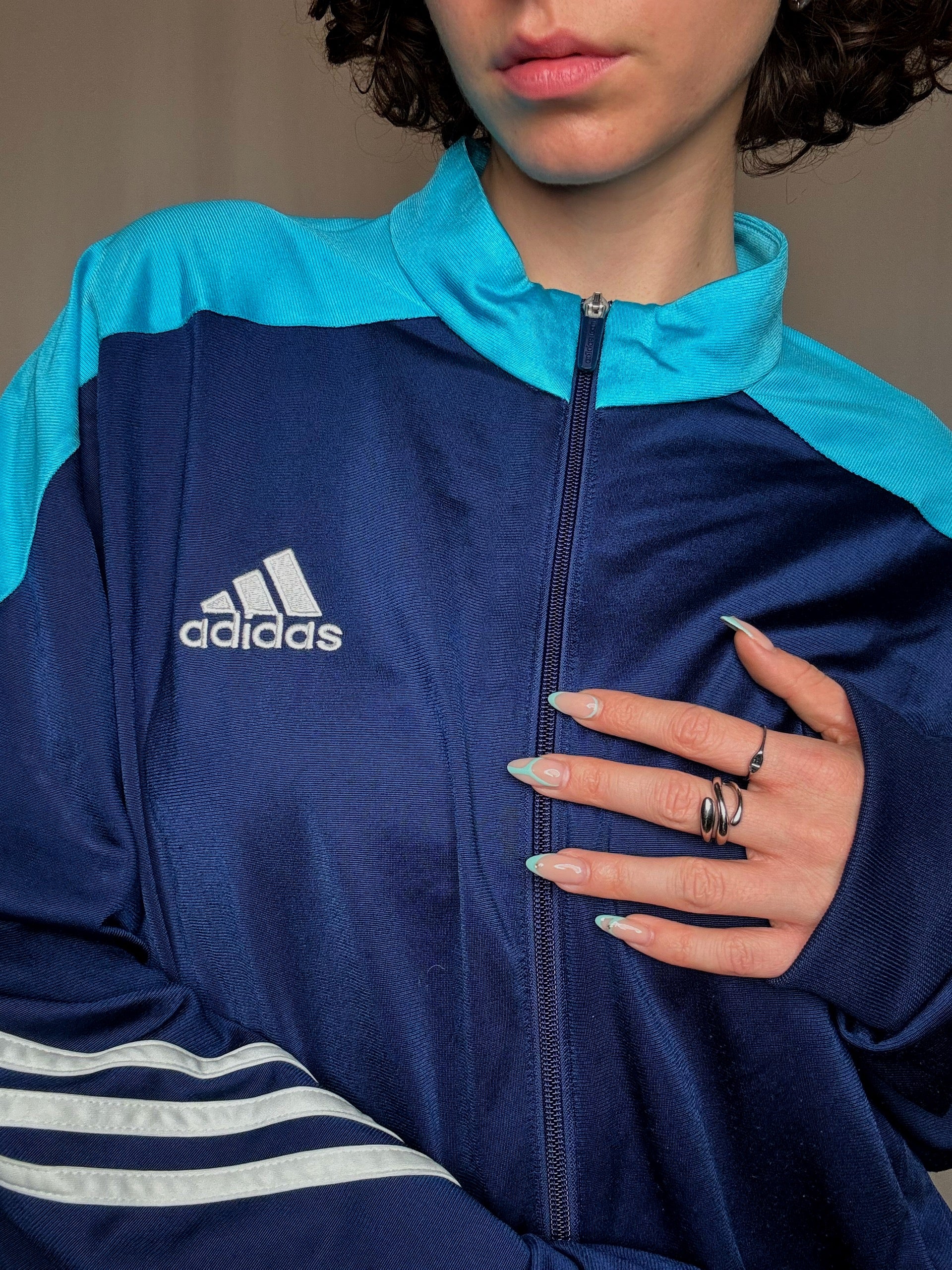 Jacket de sport Adidas bleue XL vintage