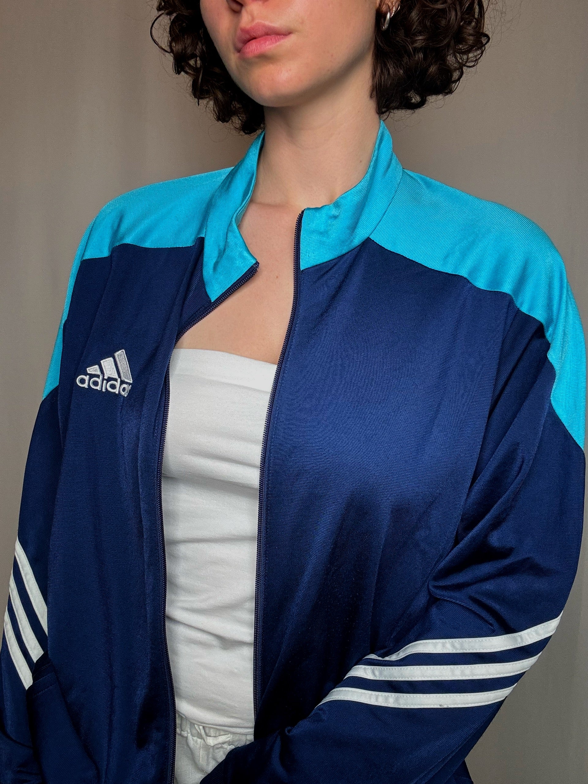 Jacket de sport Adidas bleue XL vintage