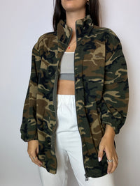 Camouflage-Fleece mit Vintage-Reißverschluss L 