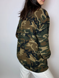 Camouflage-Fleece mit Vintage-Reißverschluss L 