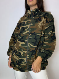 Camouflage-Fleece mit Vintage-Reißverschluss L 