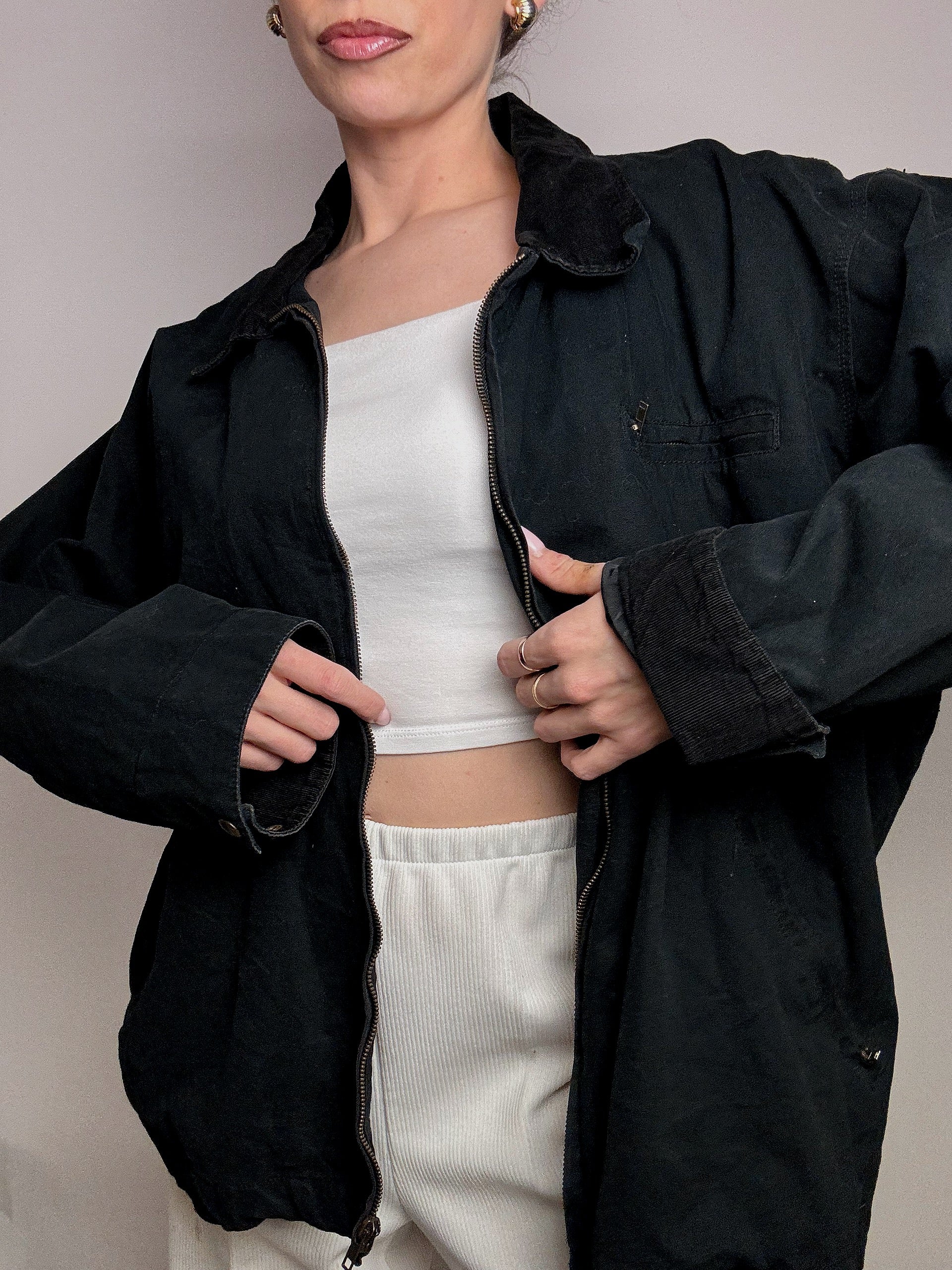 Black boxy style jacket NAVY ARMY XL vintage