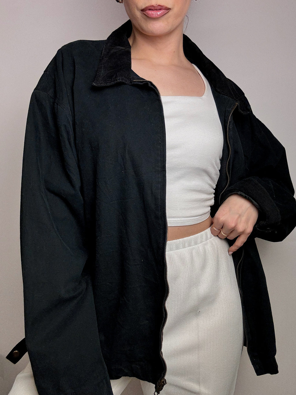 Black boxy style jacket NAVY ARMY XL vintage