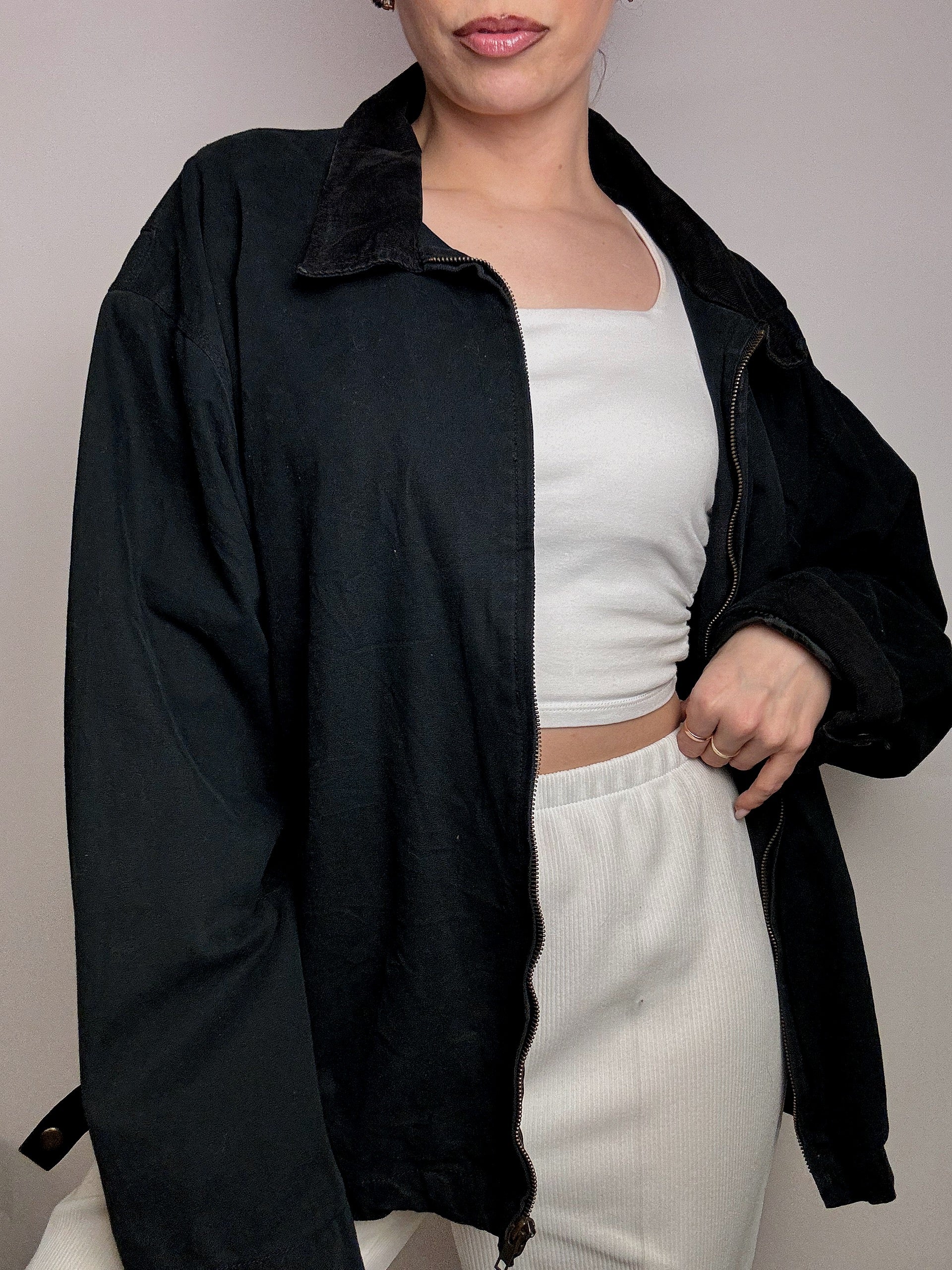 Black boxy style jacket NAVY ARMY XL vintage