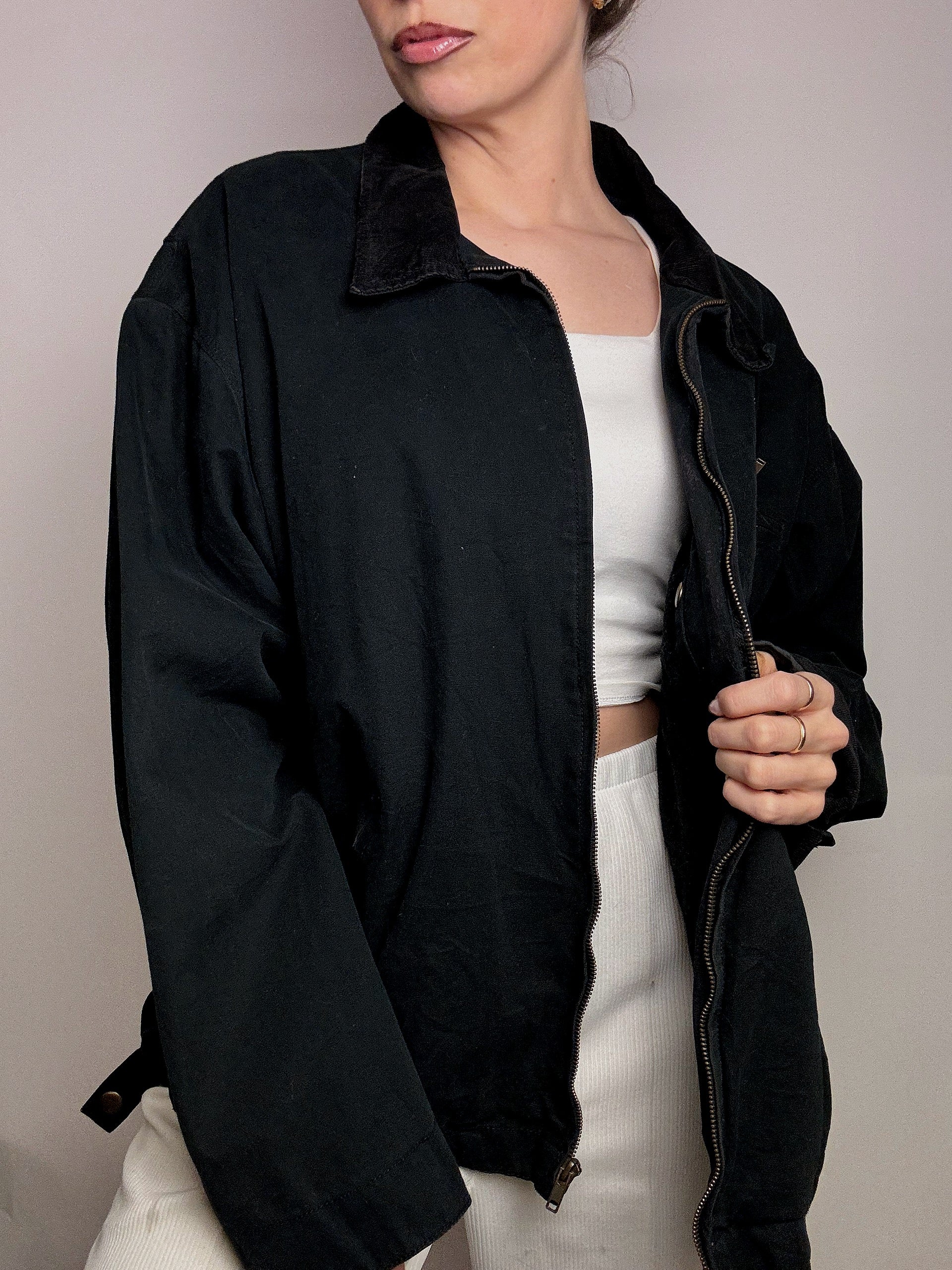 Black boxy style jacket NAVY ARMY XL vintage