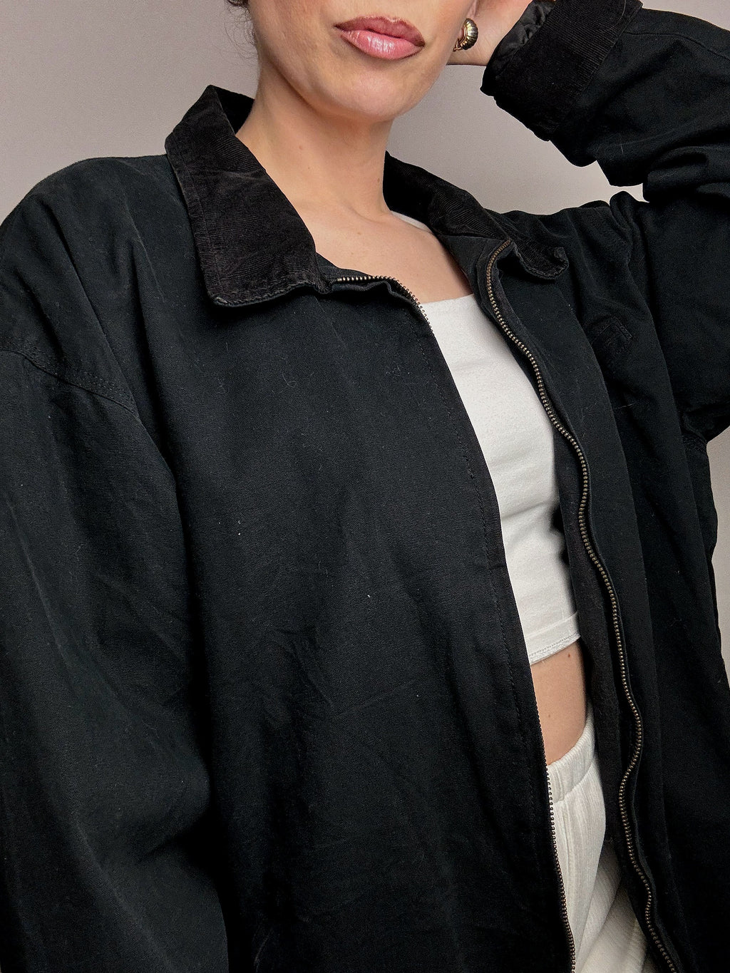 Black boxy style jacket NAVY ARMY XL vintage