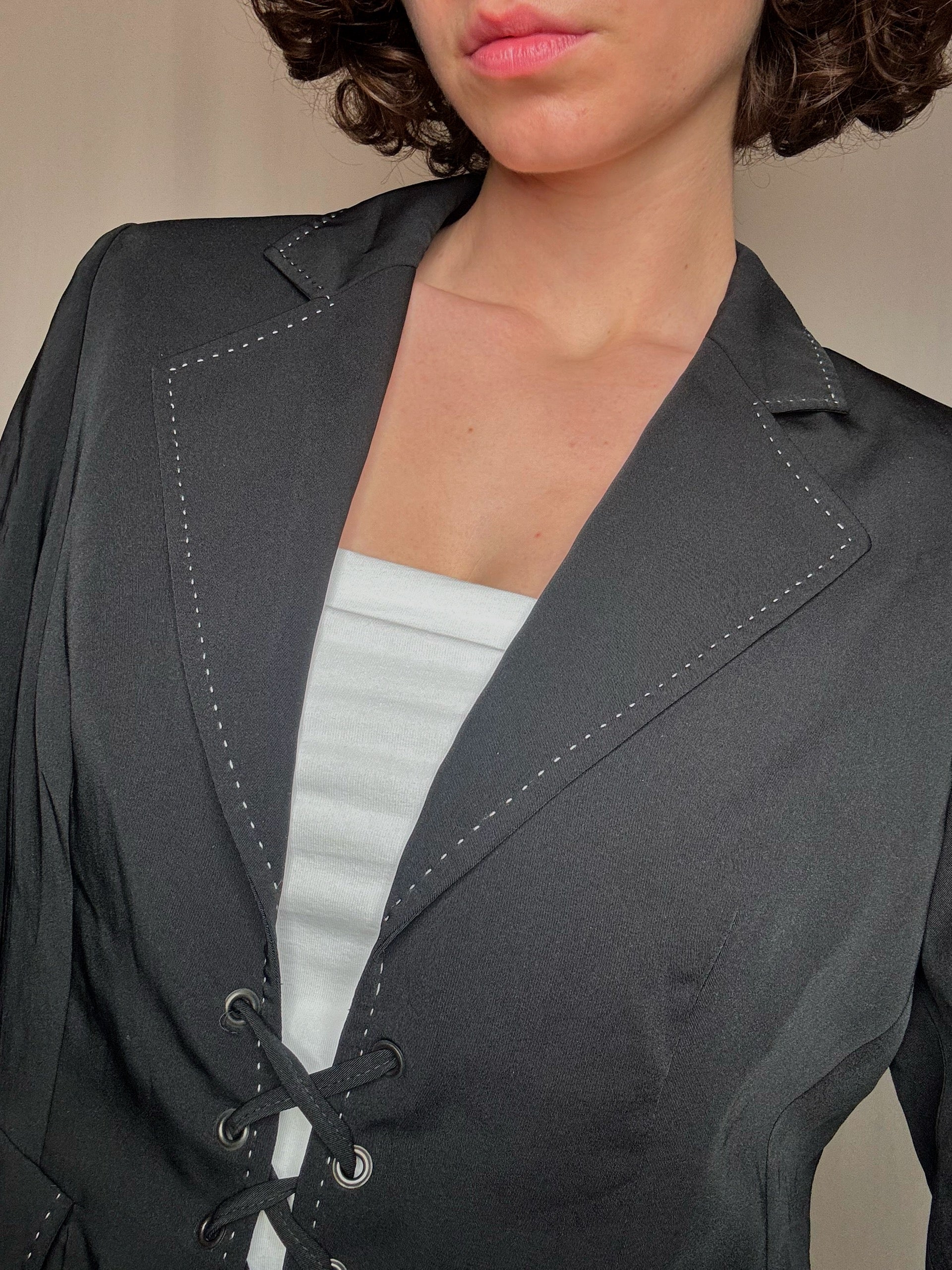 Blazer noir avec cordon M vintage