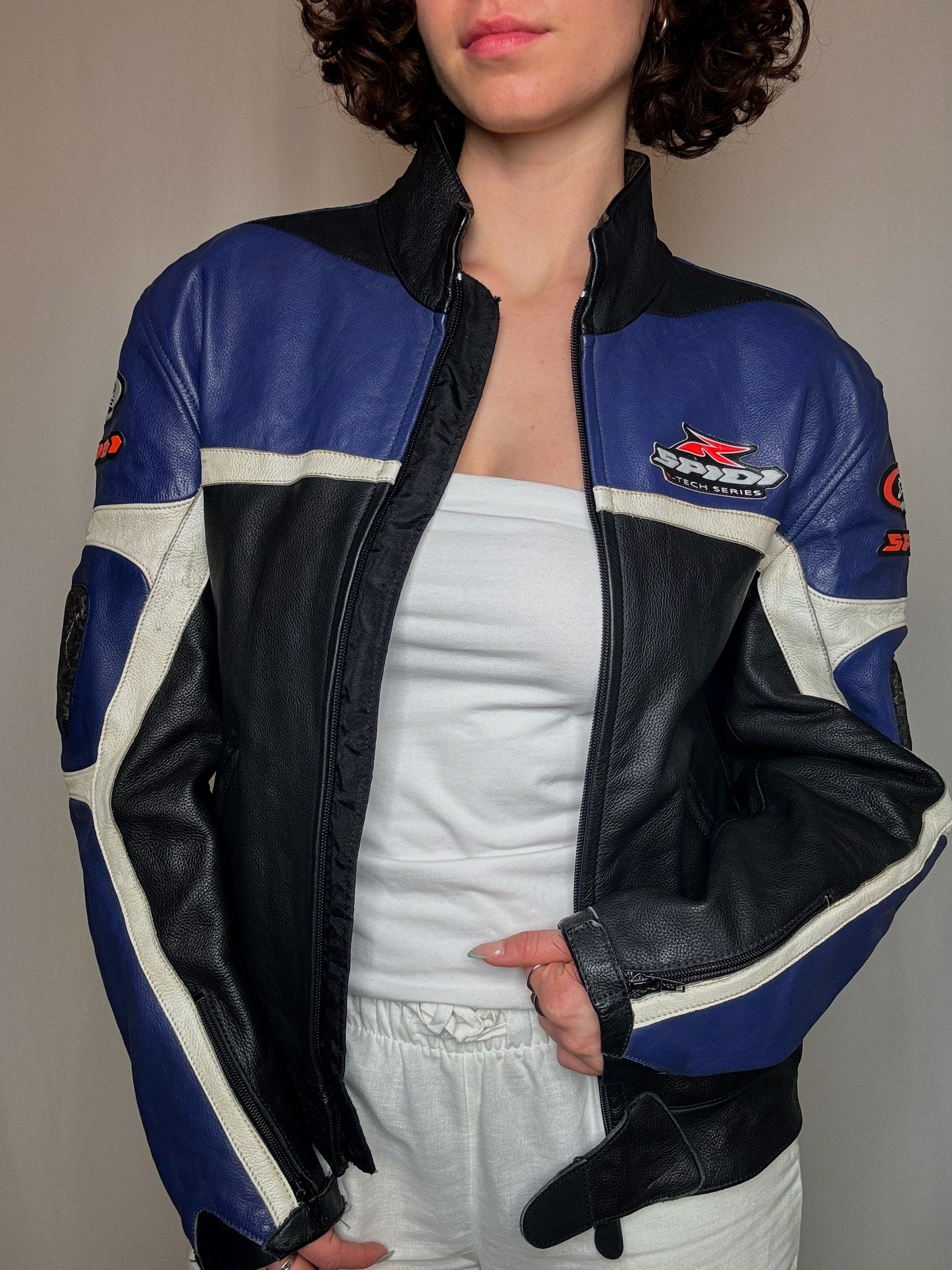 Veste en cuir de racing S vintage