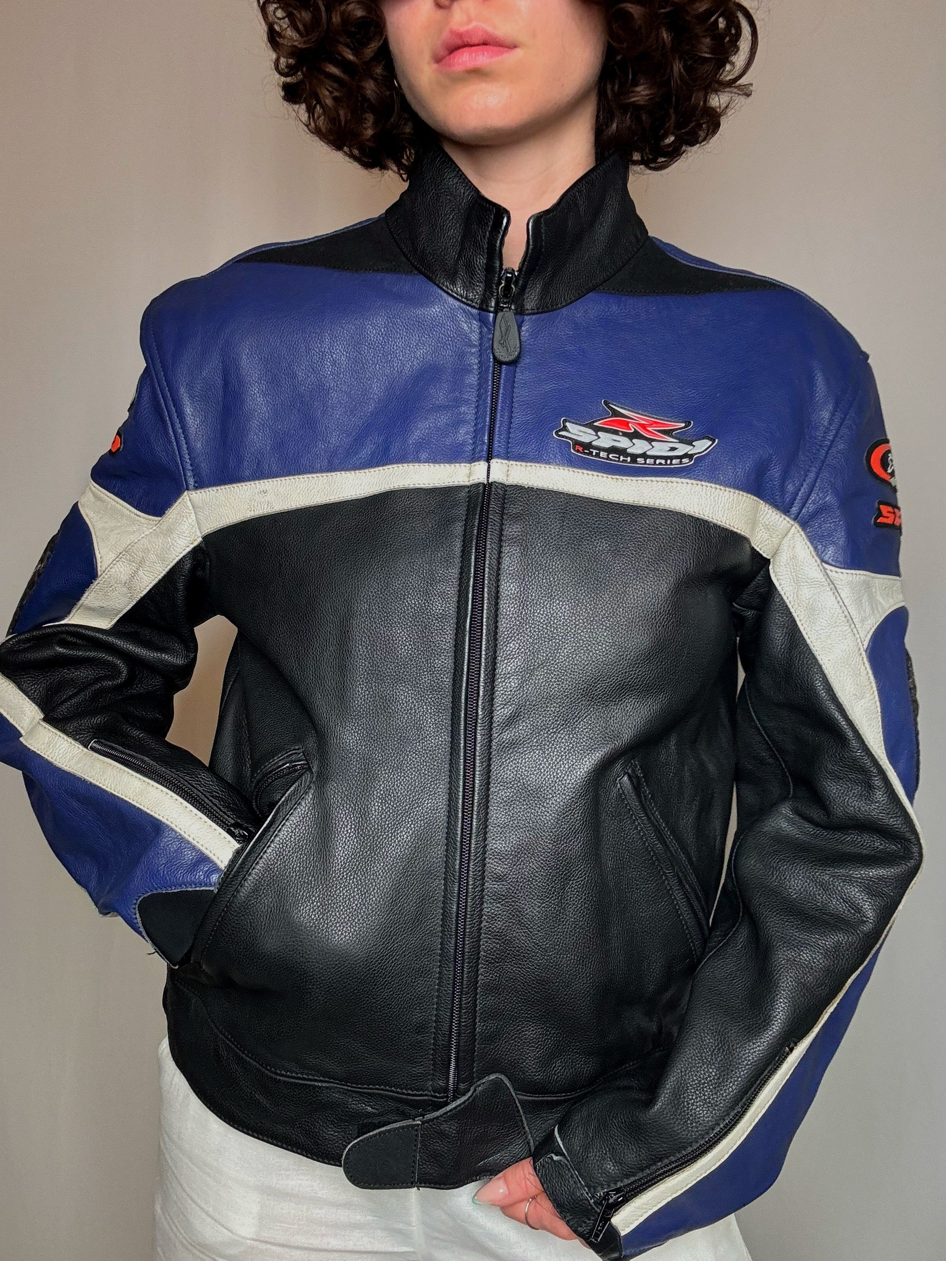 Veste en cuir de racing S vintage
