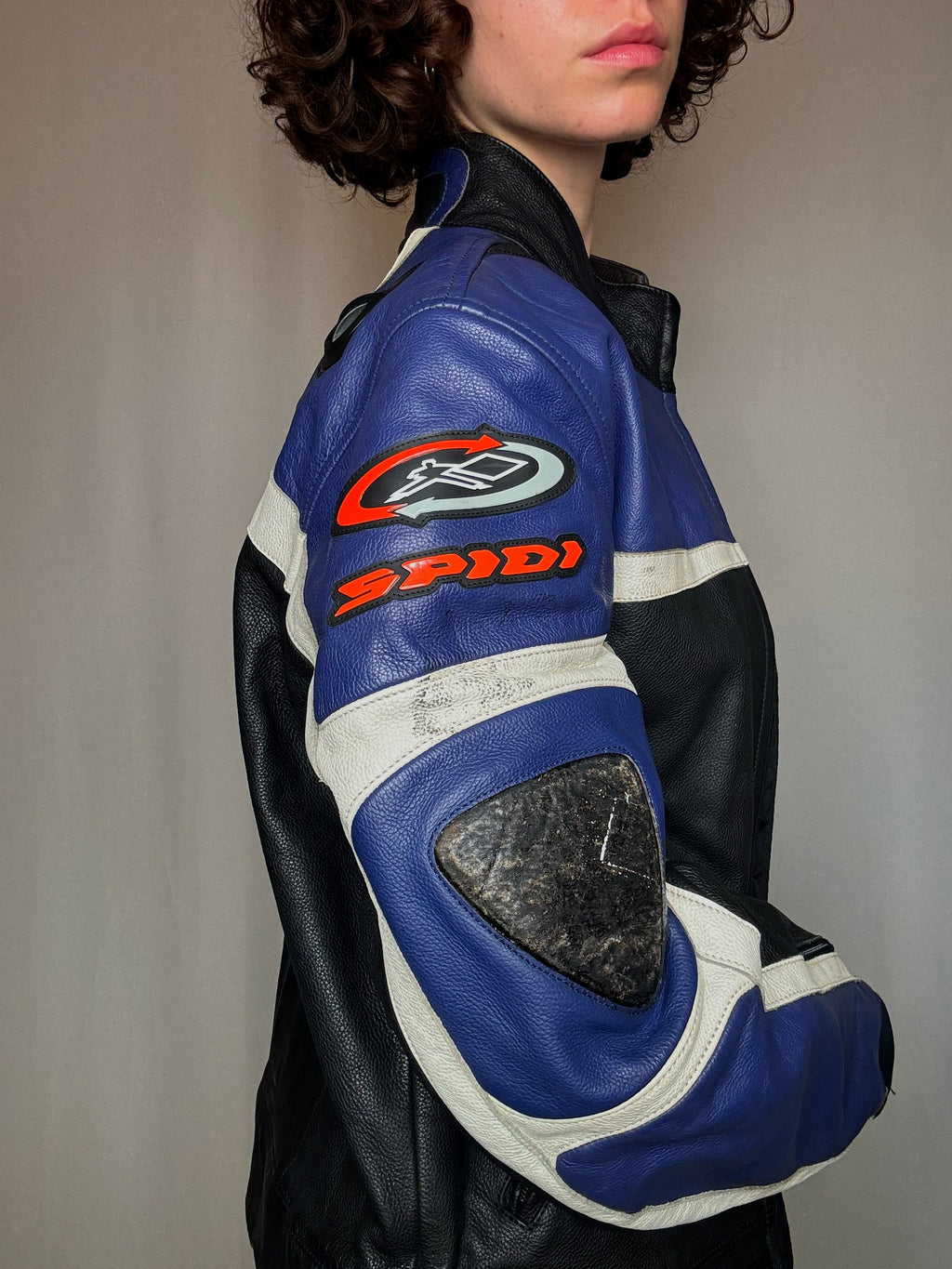 Veste en cuir de racing S vintage