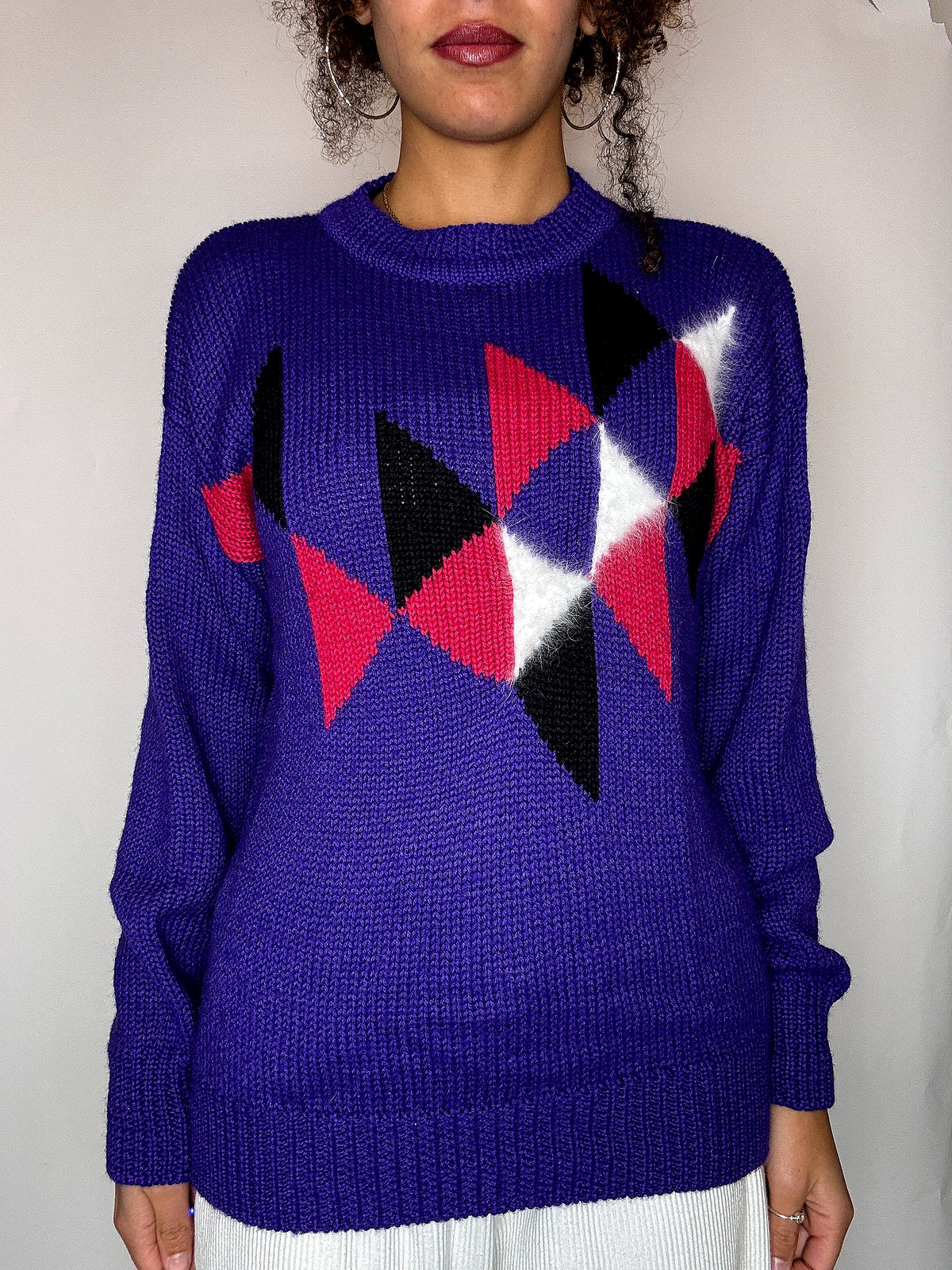 Pull avec détails violet M/L vintage