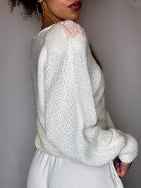 Pull avec détails beige M vintage