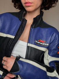 Veste en cuir de racing S vintage