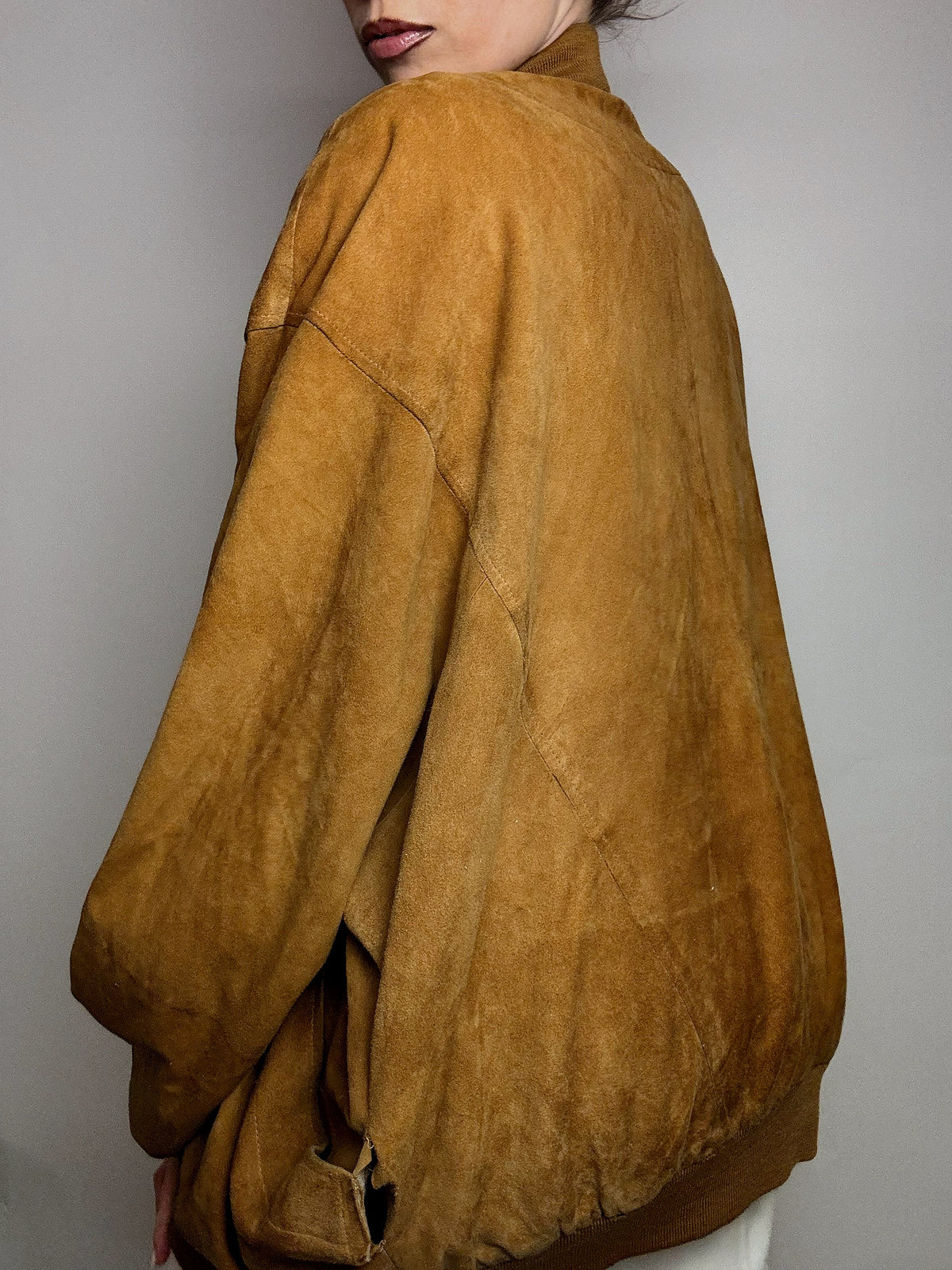 Vintage XL Bomberjacke aus Kamelsamt