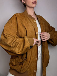 Vintage XL Bomberjacke aus Kamelsamt