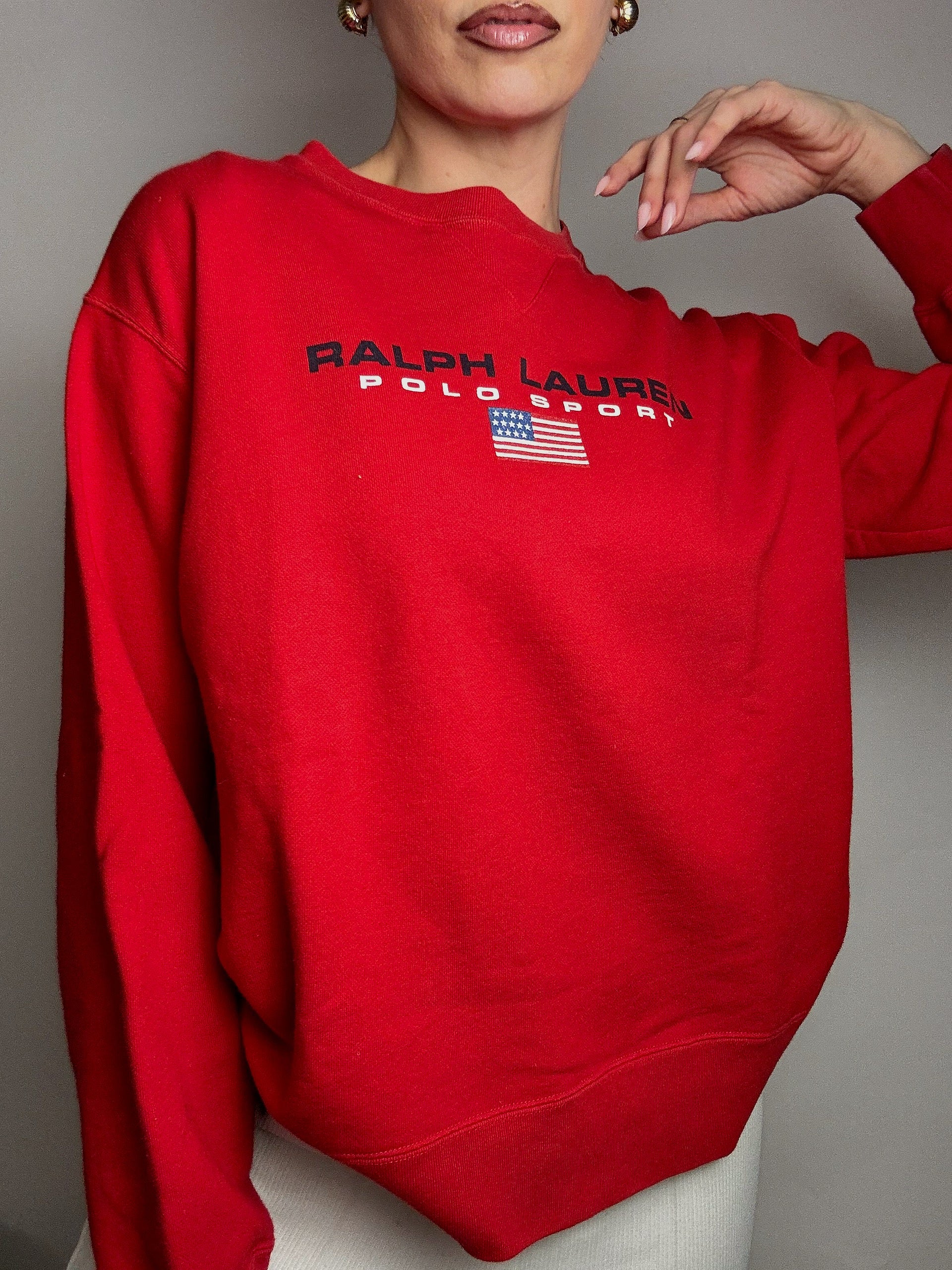 RALPH LAUREN M vintage red crewneck sweatshirt