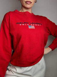 RALPH LAUREN M vintage red crewneck sweatshirt