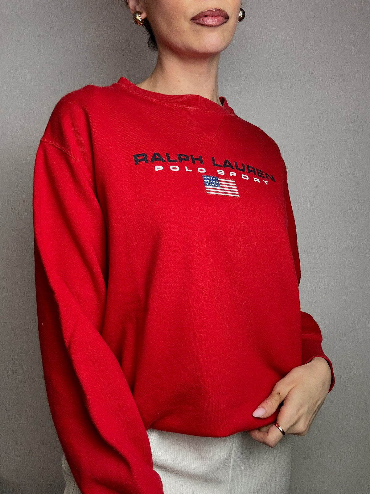RALPH LAUREN M vintage red crewneck sweatshirt