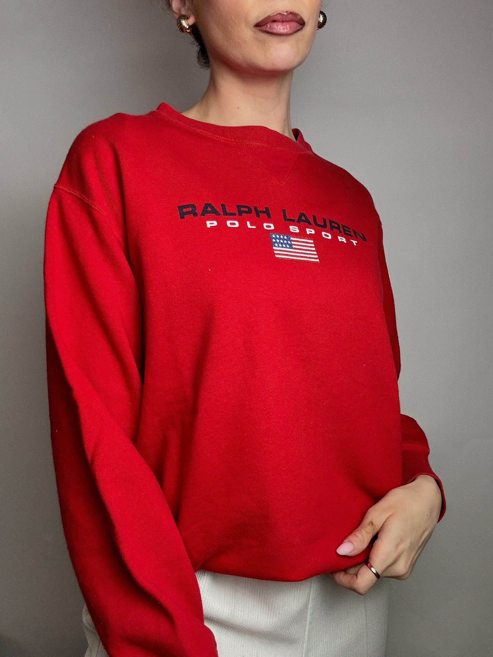RALPH LAUREN M vintage red crewneck sweatshirt