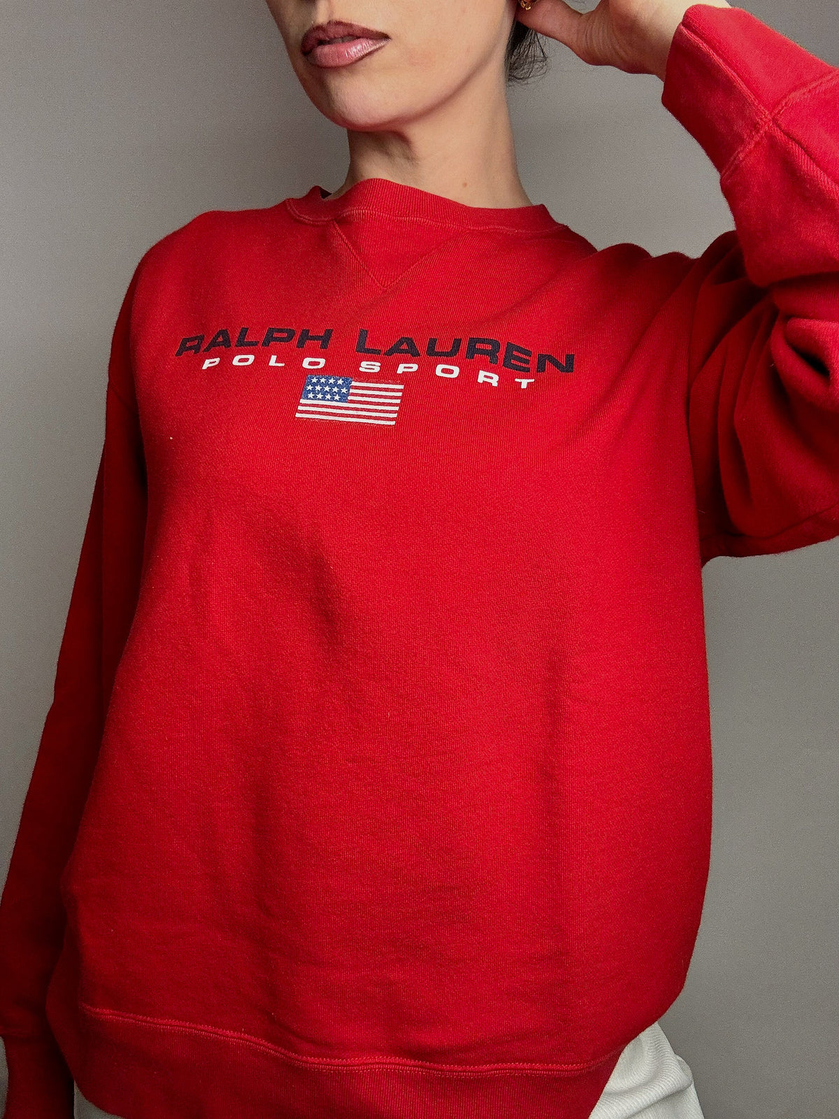 RALPH LAUREN M vintage red crewneck sweatshirt
