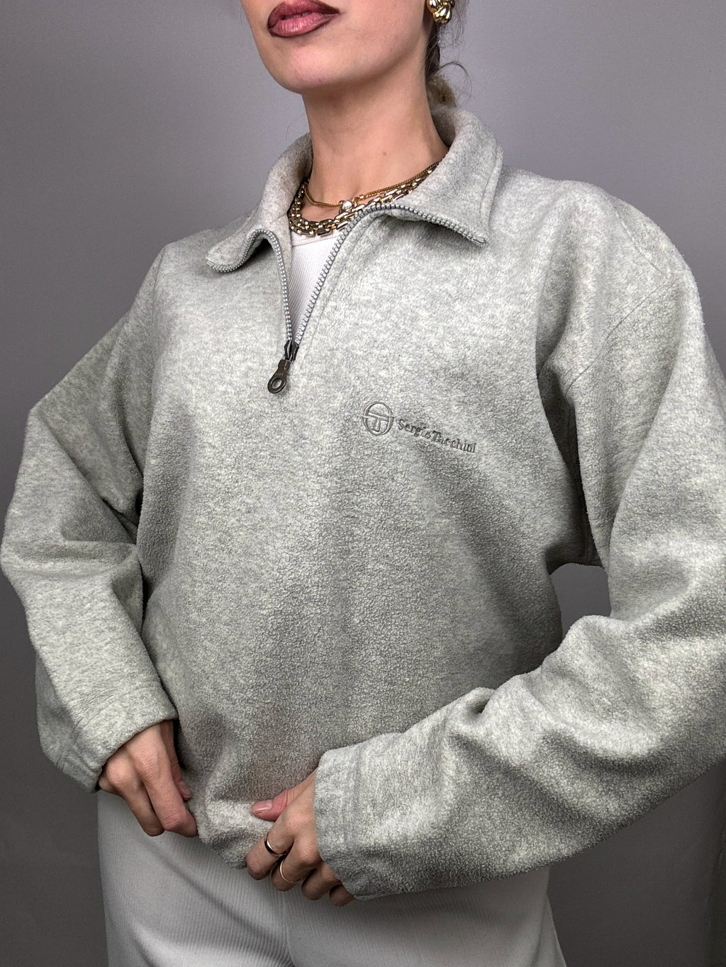 Heather gray fleece SERGIO TECCHINI L Vintage