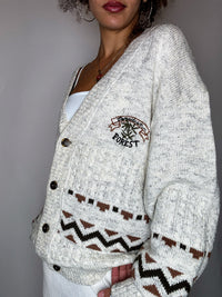 VIKTOR KENT XL Vintage-Strickjacke in Beige