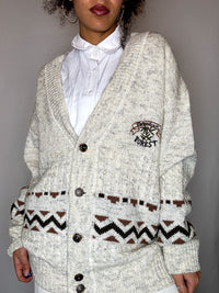 VIKTOR KENT XL Vintage-Strickjacke in Beige