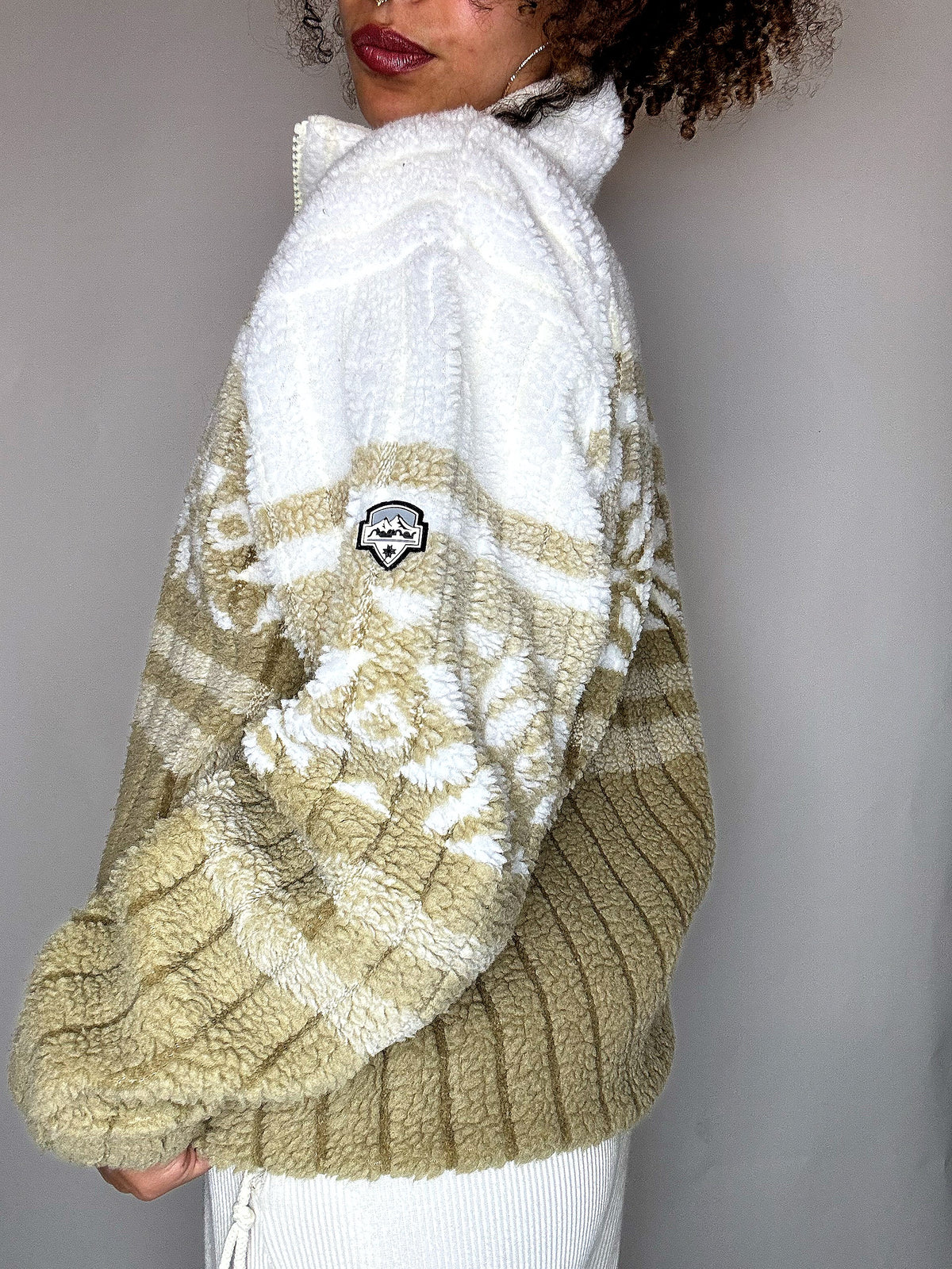 Polaire bi colore avec détails M vintage