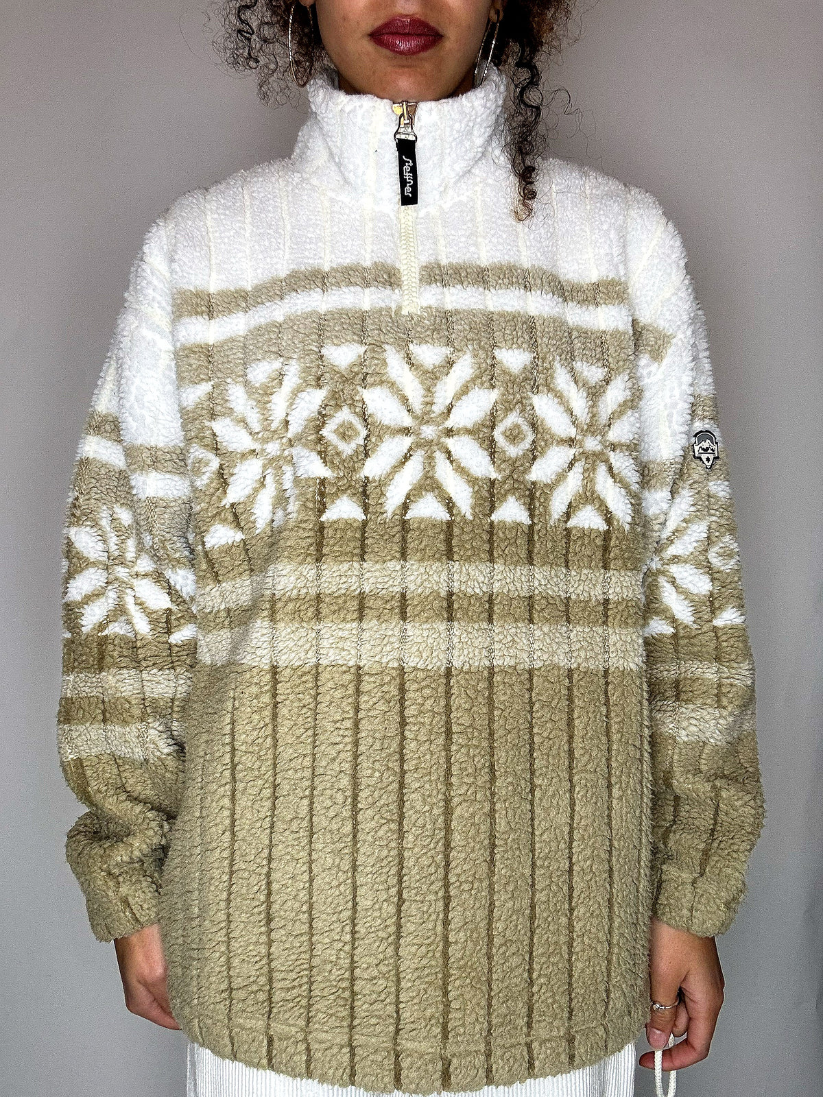Polaire bi colore avec détails M vintage