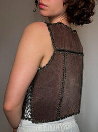 Gilet en daim brun S vintage