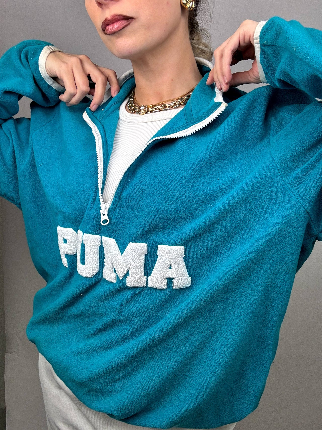 Polaire bleue PUMA L/XL Vintage