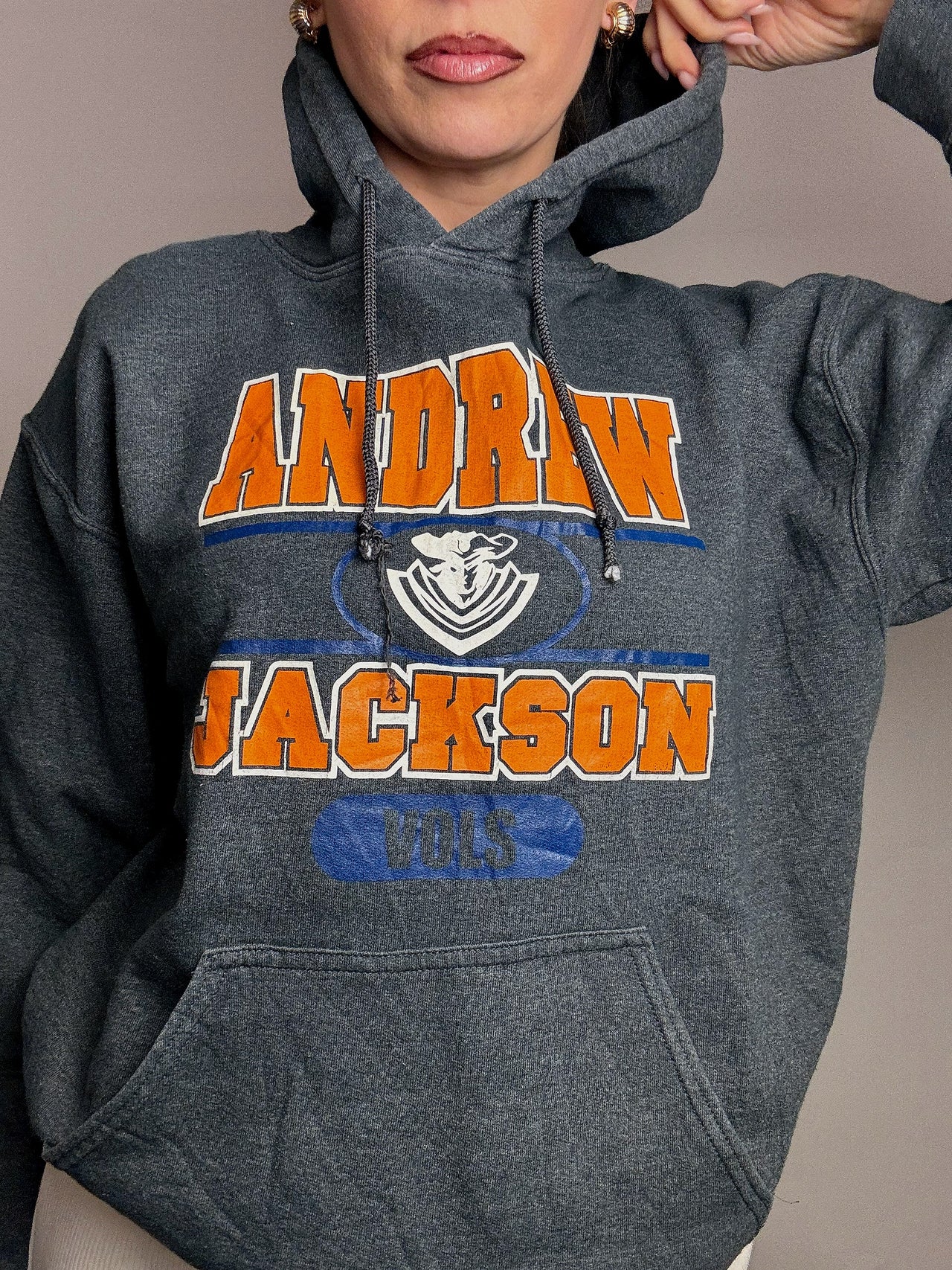 GILDAN x ANDREW JACKSON M vintage gray hoodie