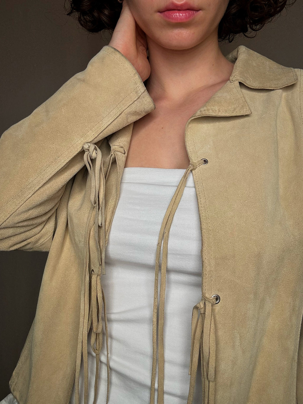 Wildlederjacke beige Gr. S Vintage