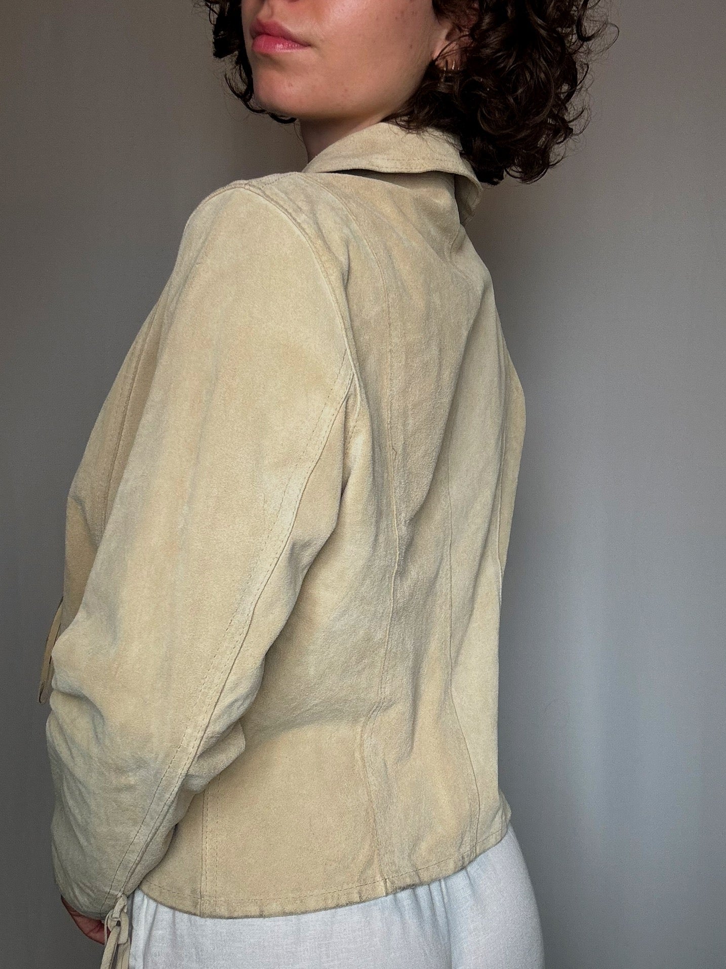Veste en daim beige S vintage