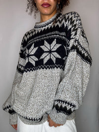 Pull col montant graphique L vintage