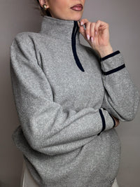 CHAMPION M Vintage Grey Zip-Neck Fleece