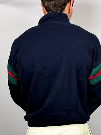 Sweat à zip à rayure marine NIKE L/XL vintage