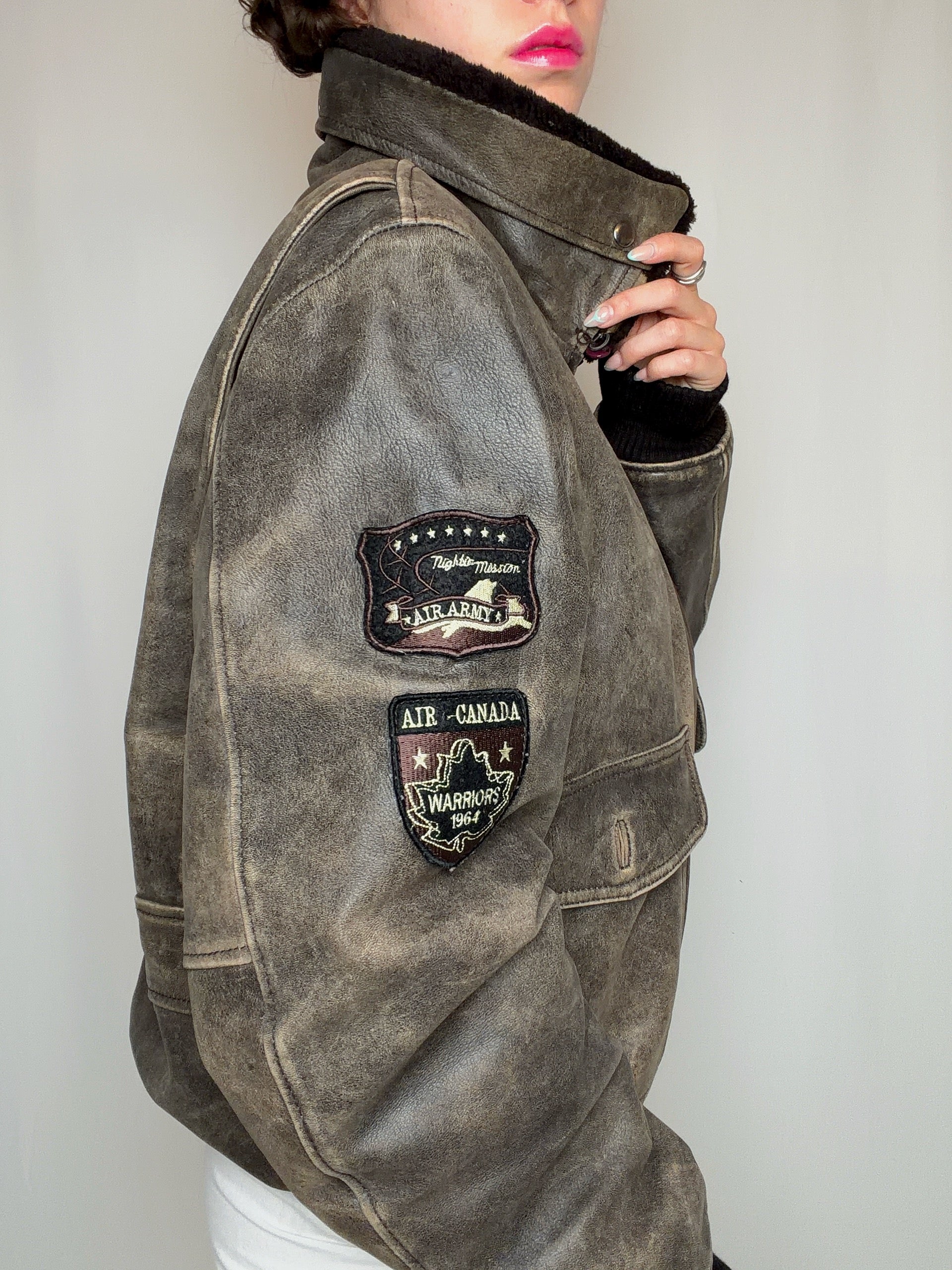 Blouson aviator brun XL vintage