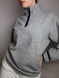 CHAMPION M Vintage Grey Zip-Neck Fleece