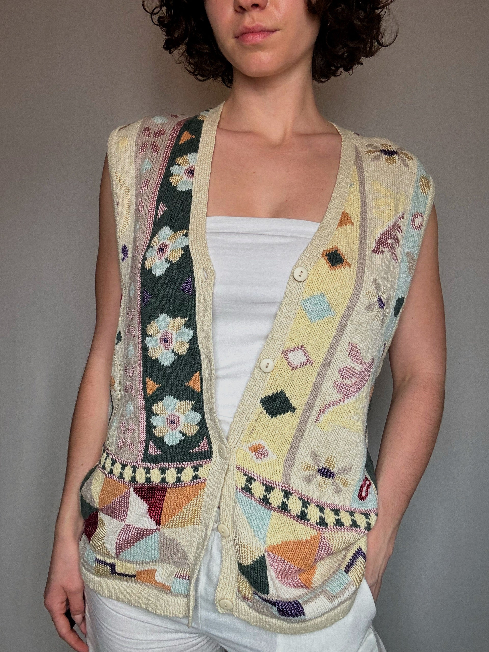 Gilet imprimé M vintage