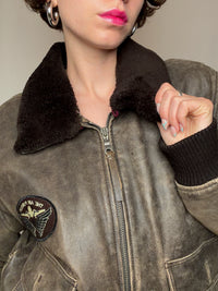Blouson aviator brun XL vintage