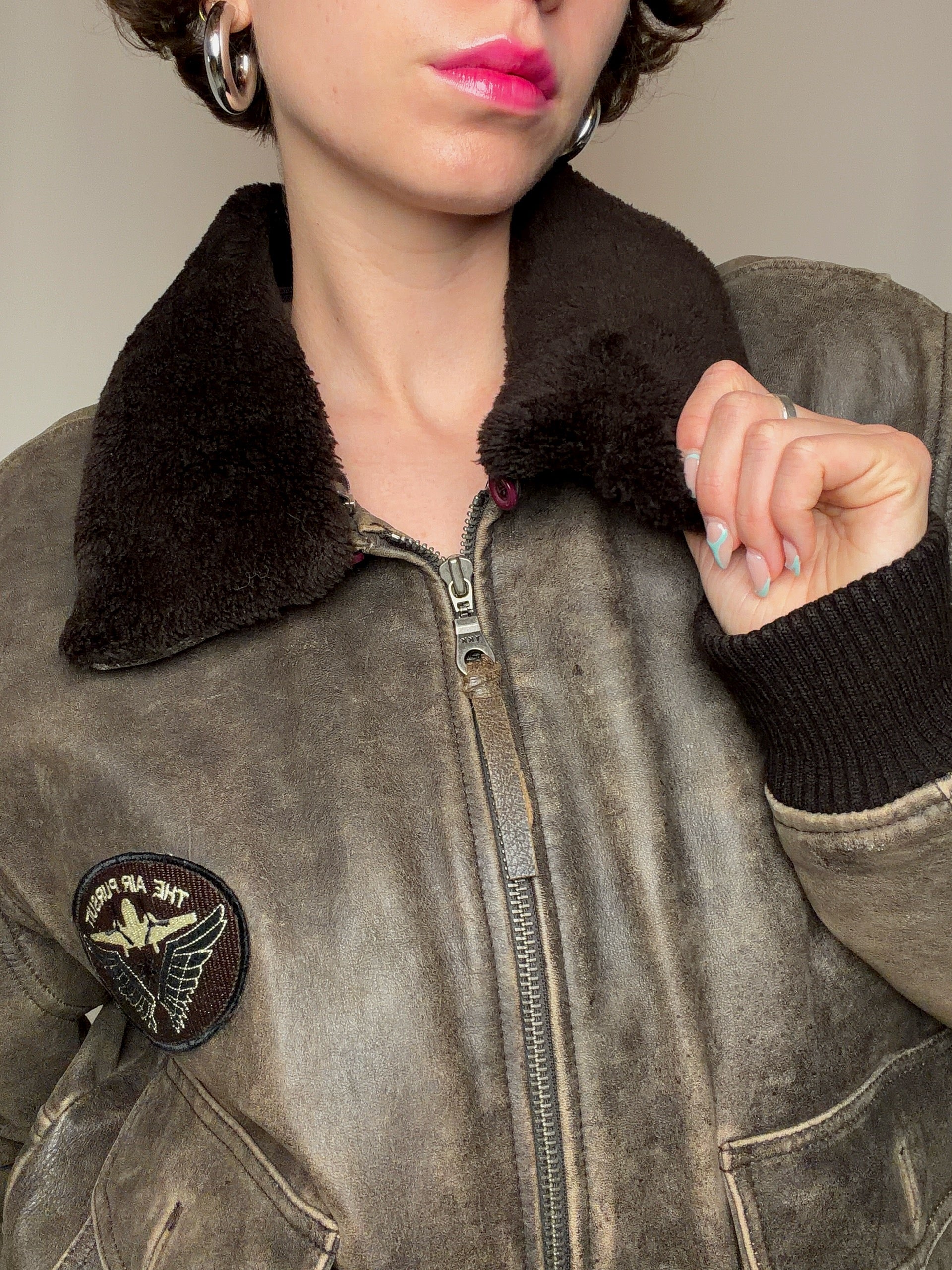Blouson aviator brun XL vintage