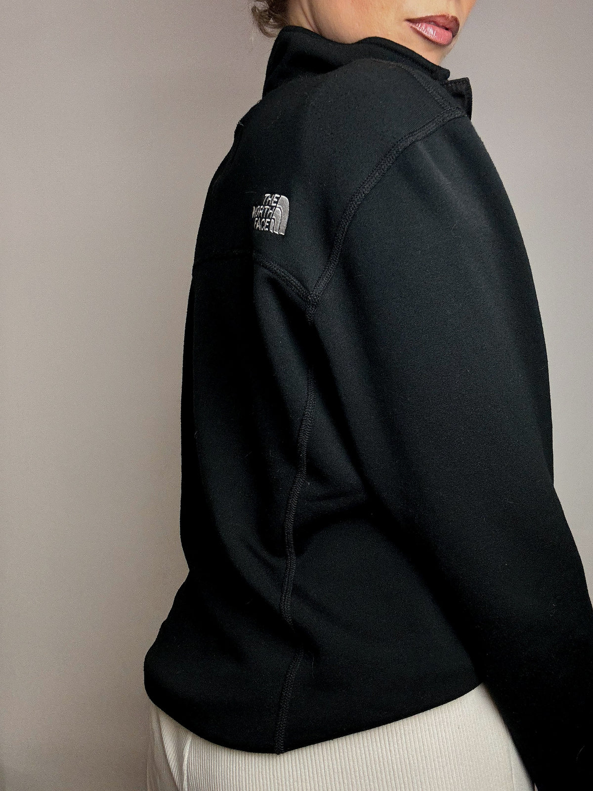 THE NORTH FACE S Vintage Black Zip-Neck Fleece