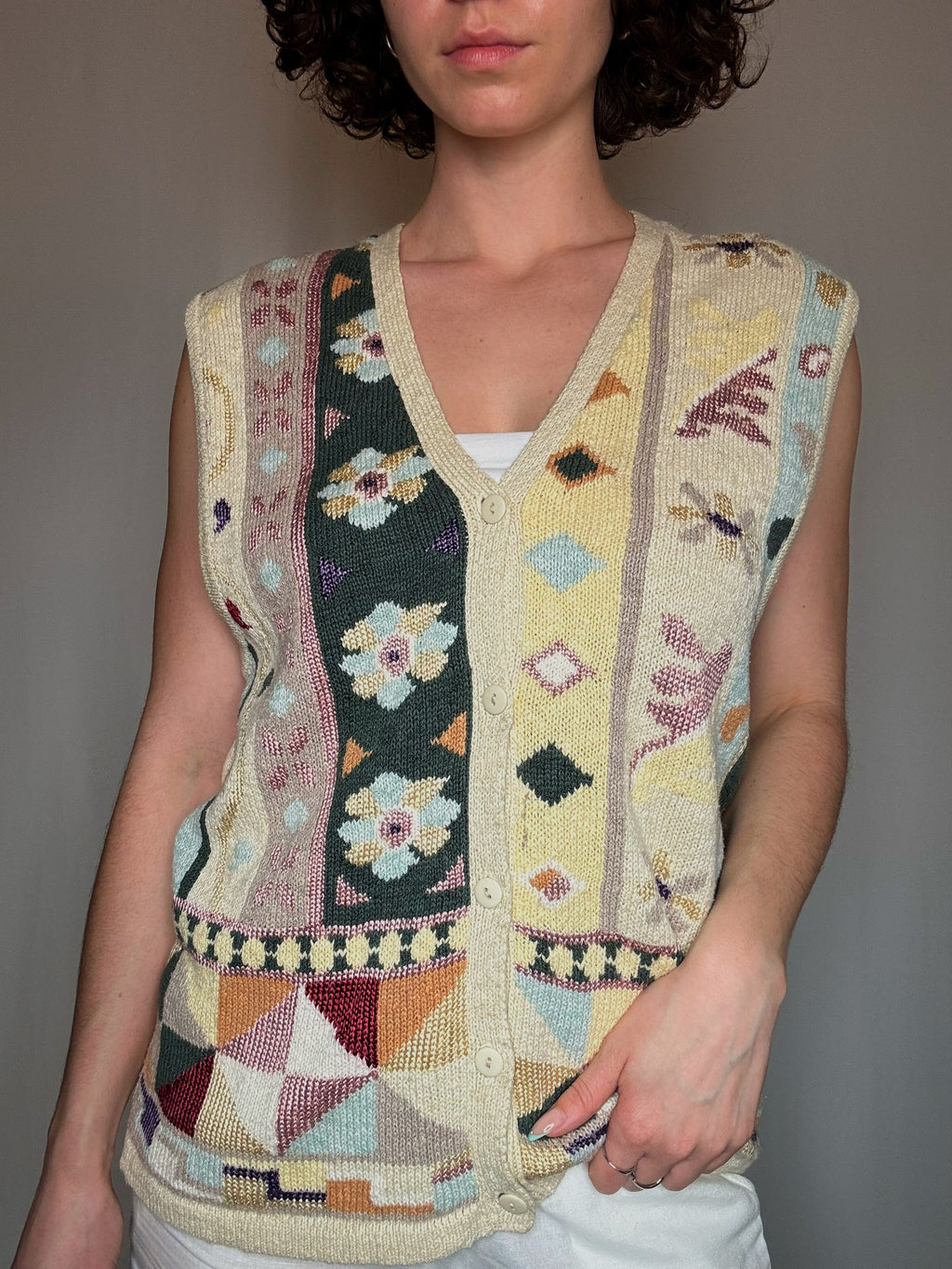 Gilet imprimé M vintage