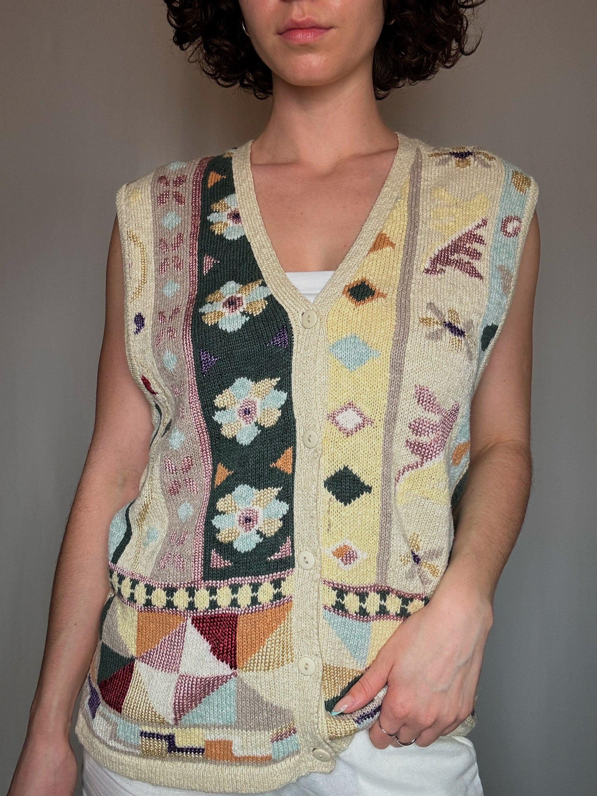 Gilet imprimé M vintage
