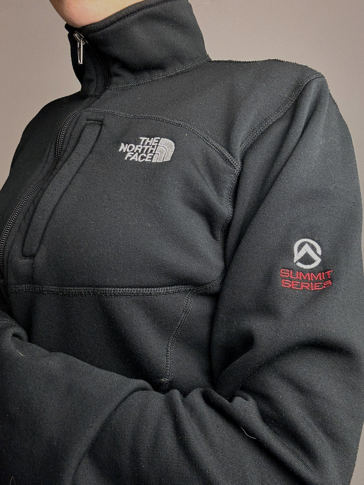 THE NORTH FACE S Vintage Black Zip-Neck Fleece