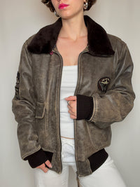 Blouson aviator brun XL vintage