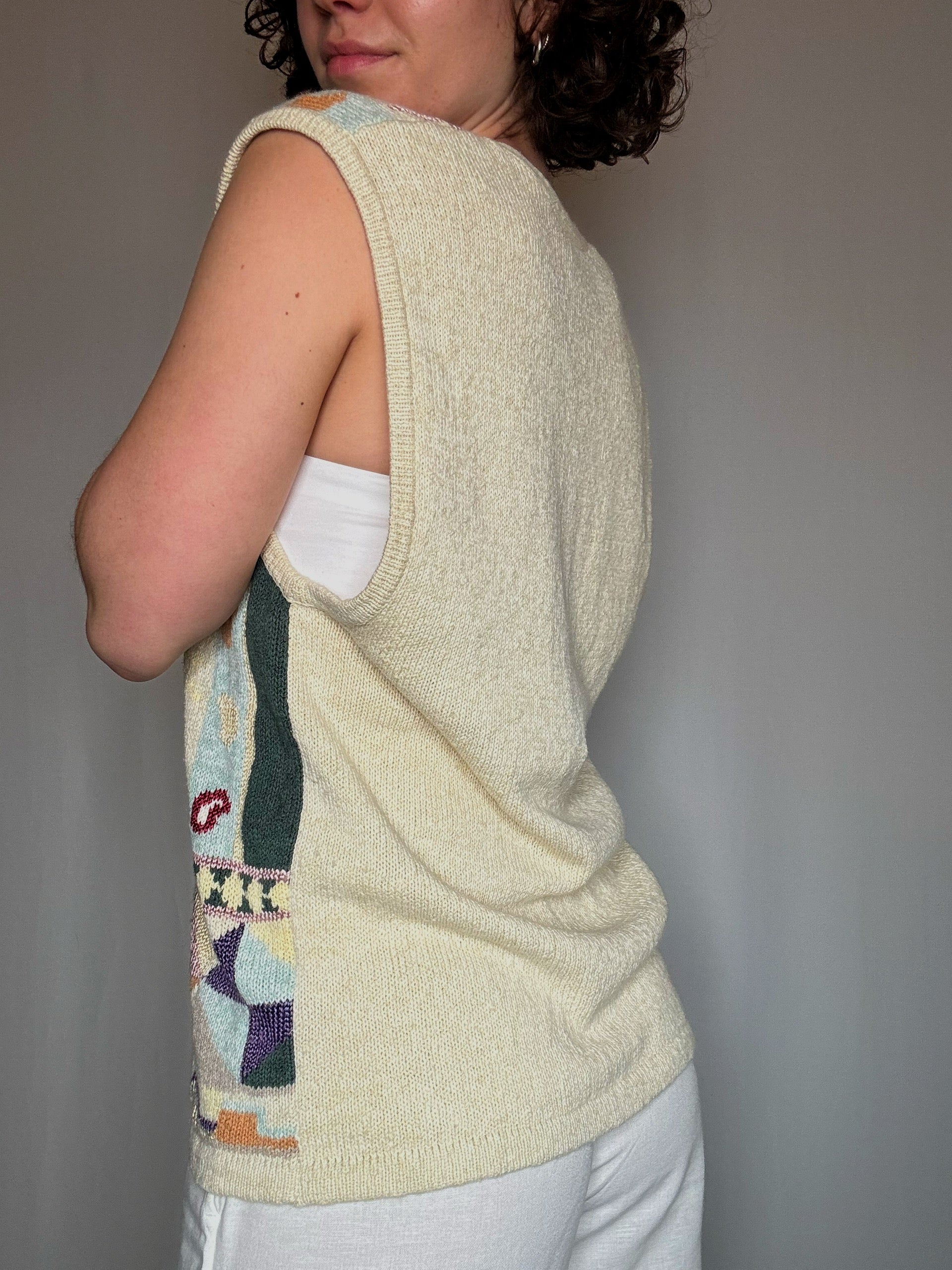Gilet imprimé M vintage