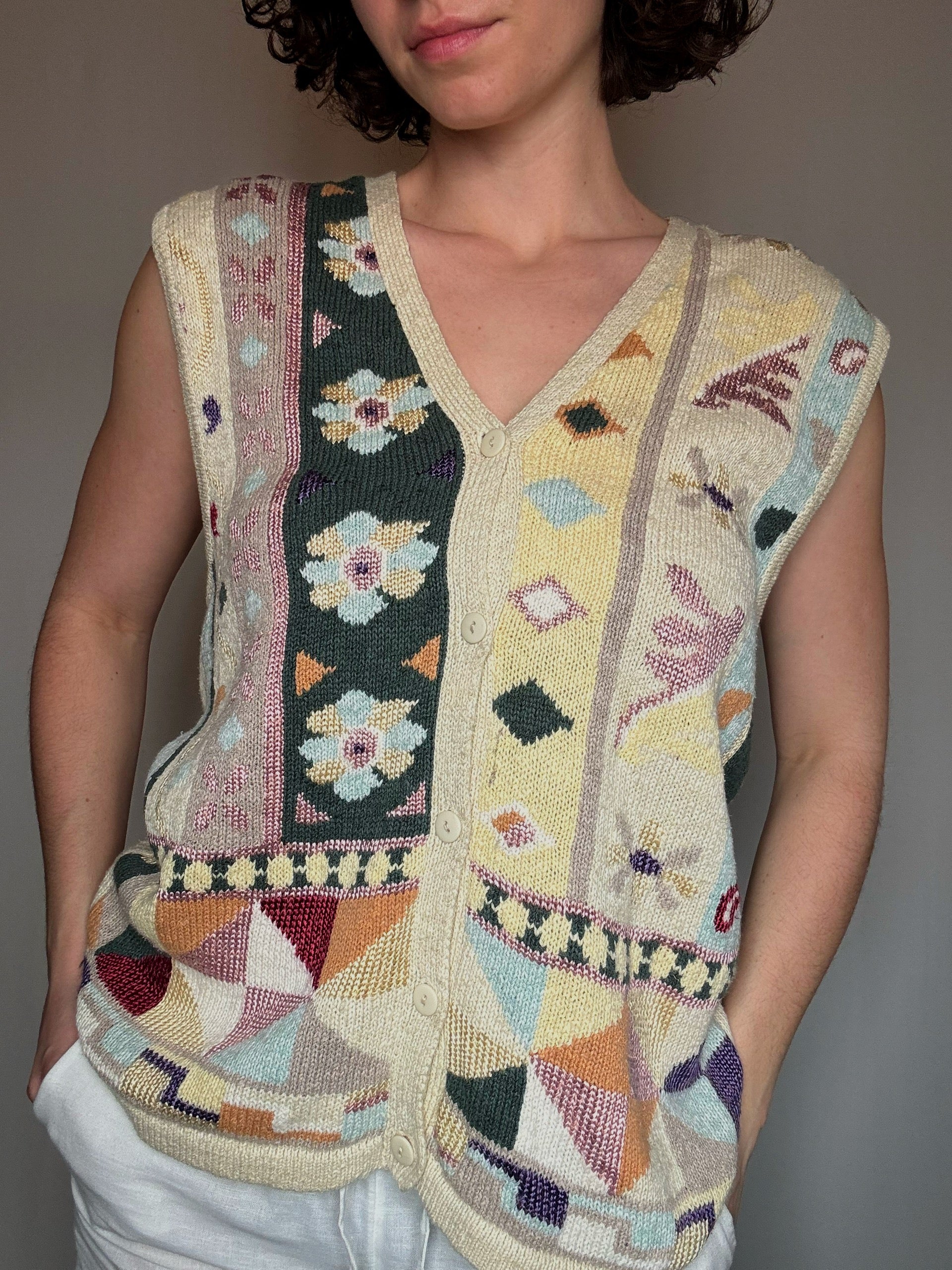 Gilet imprimé M vintage