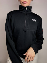 Polaire noire col zippé THE NORTH FACE S Vintage